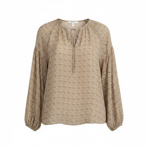 Grade & Gather Beige Boho Blouse Medium